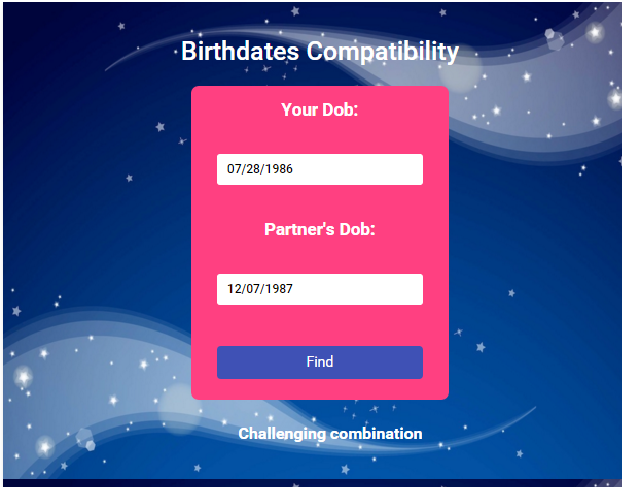 Birthdates Compatiblity 2